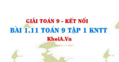 Bài 1.11 SGK Toán 9 tập 1 Kết nối tri thức